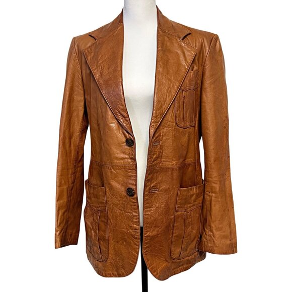 Wilson Men Vintage House of Suede & Leather Jacket Single Breasted Blazer FLAW - Picture 4 of 12